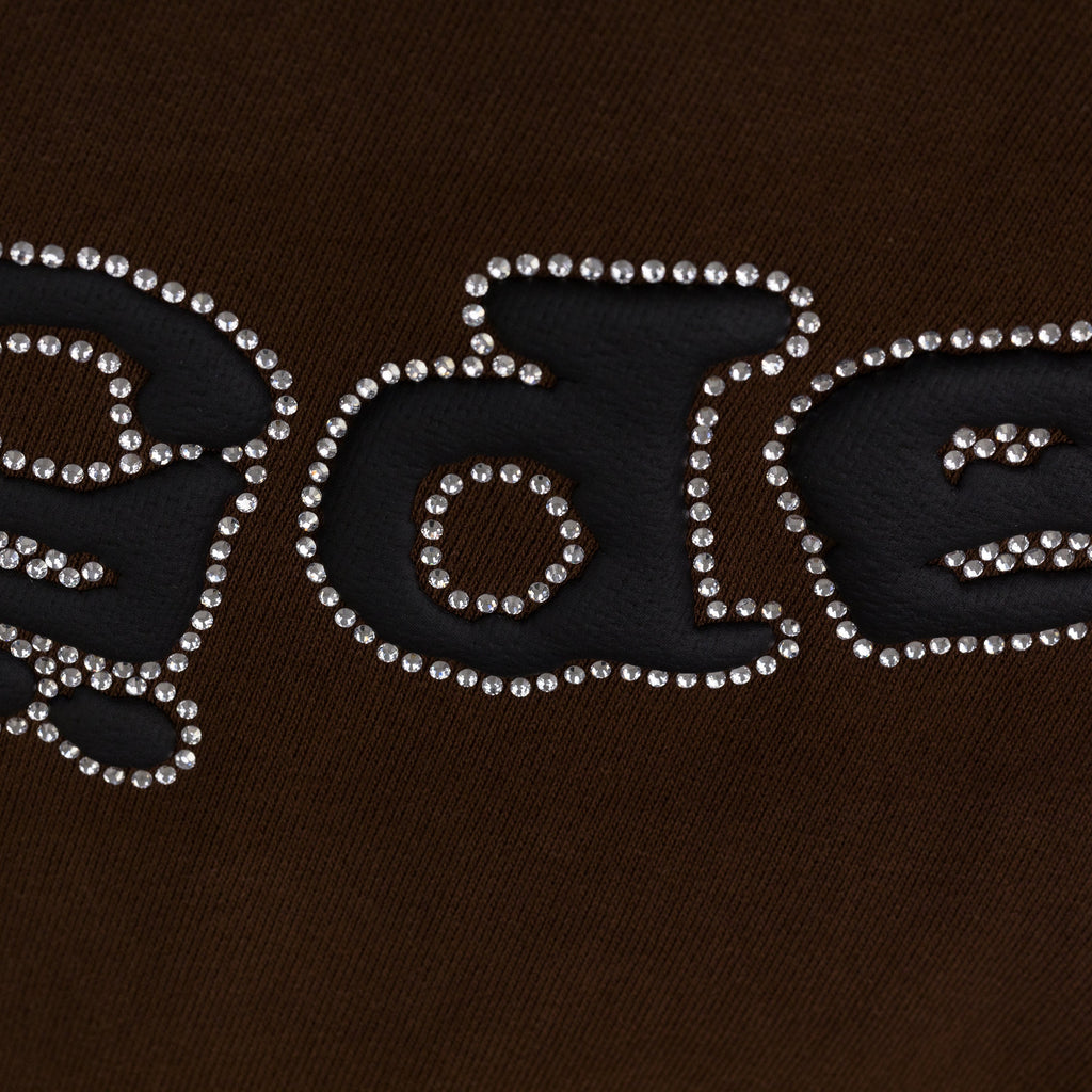 Brown Rhinestone OG Logo Sweatpants