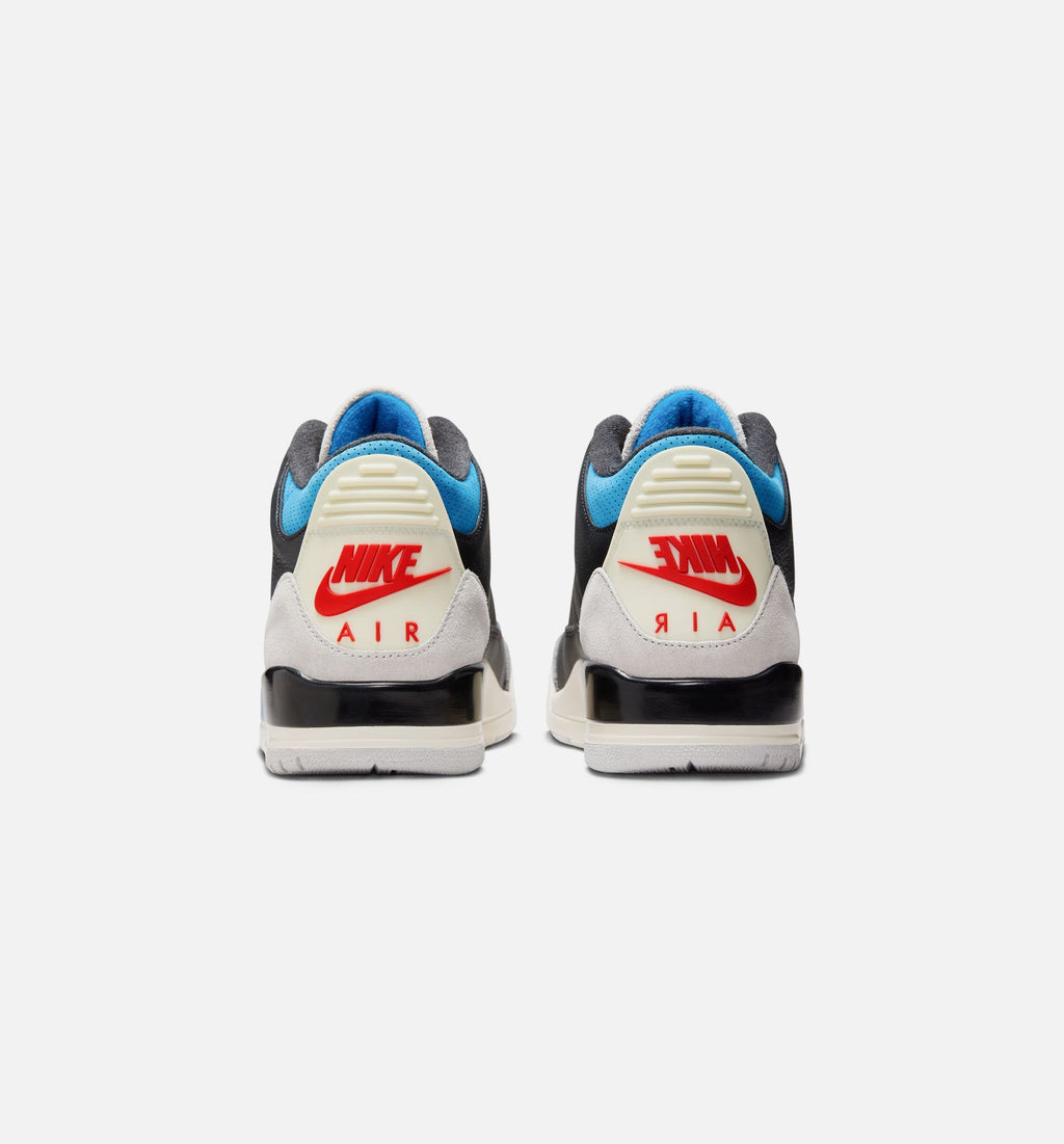 Air Jordan 3 Retro Mens Lifestyle Shoe - Black/Chile Red/Neutral Grey
