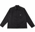 Black Nylon Button-Up Jacket