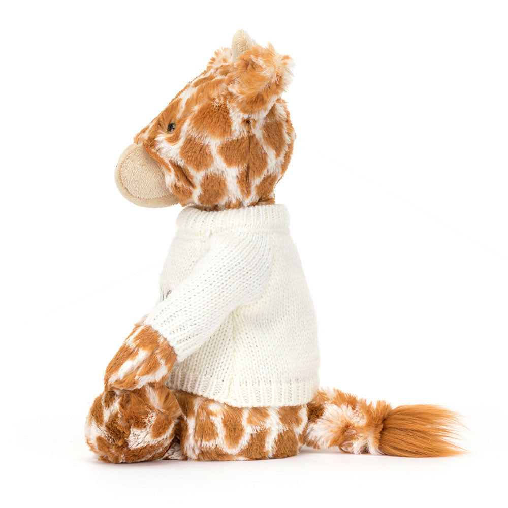 Bashful Giraffe with Personalized Cream Jumper