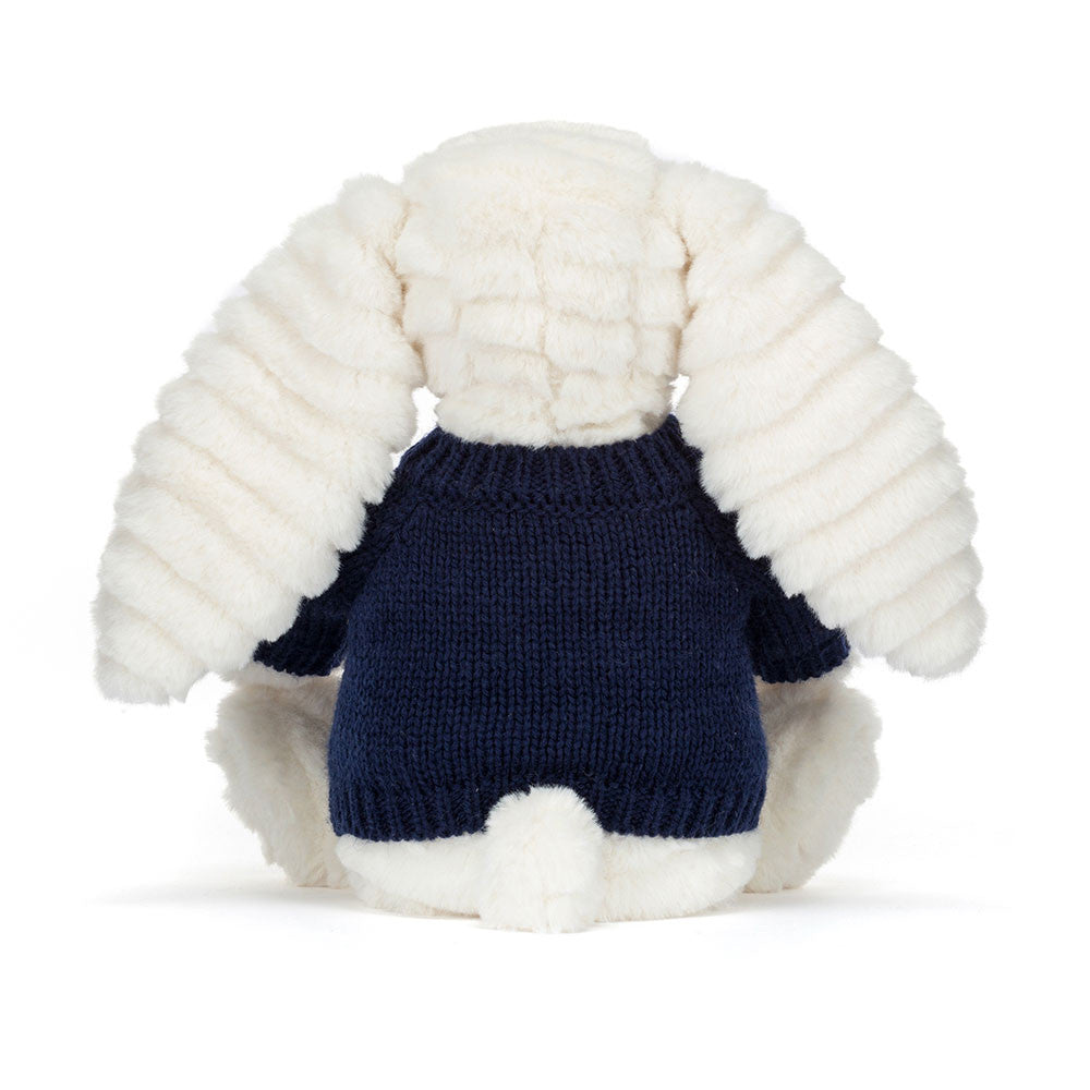 Bashful Luxe Bunny Nimbus with Personalized Navy Jumper