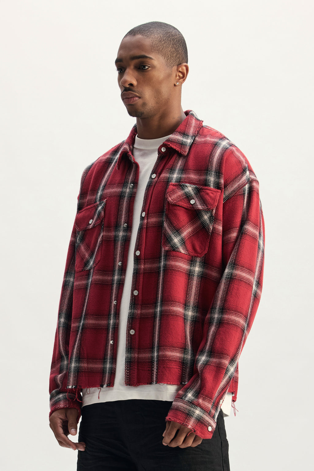 Cropped Flannel Shirt