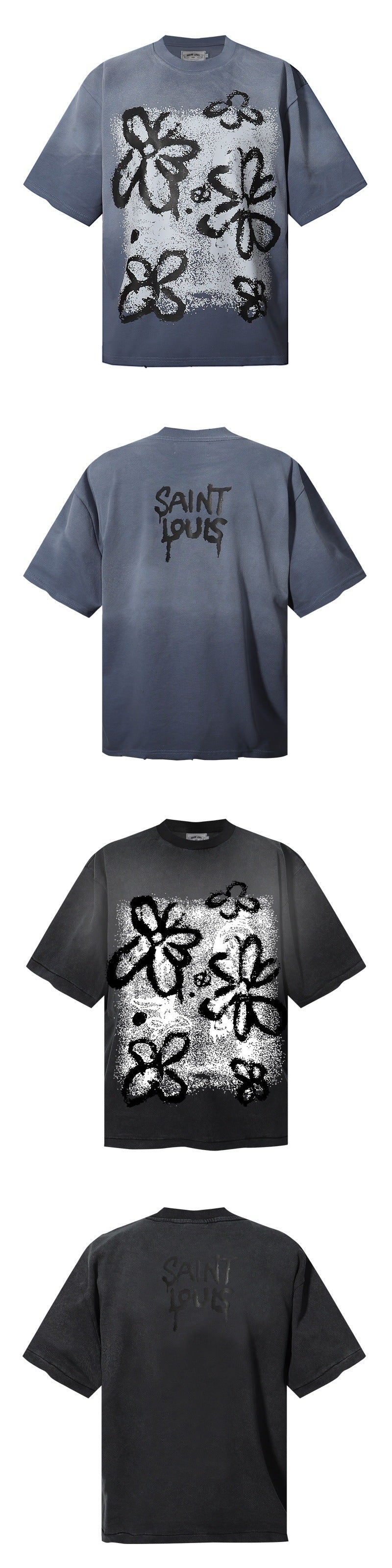 Saint Michael Vintage Washed Graphic Print Loose Streetwear T-Shirt