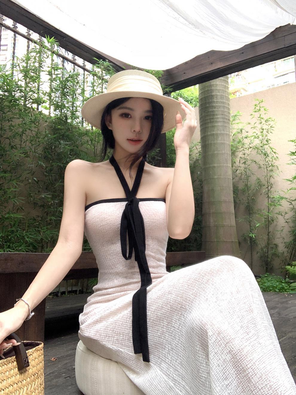 Halter Tie Bandeau Mermaid Maxi Dress Slim Bodycon Summer Long Gown