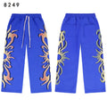 Vale Forever Bright Blue Gradient Flame Print Wide Leg Sweatpants