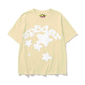 Sp5der Star & White Letter Graphic Light Yellow Short Sleeve T-Shirt