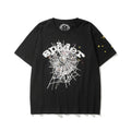 Sp5der White Web & Multicolor Star Graphic Black Short Sleeve T-Shirt