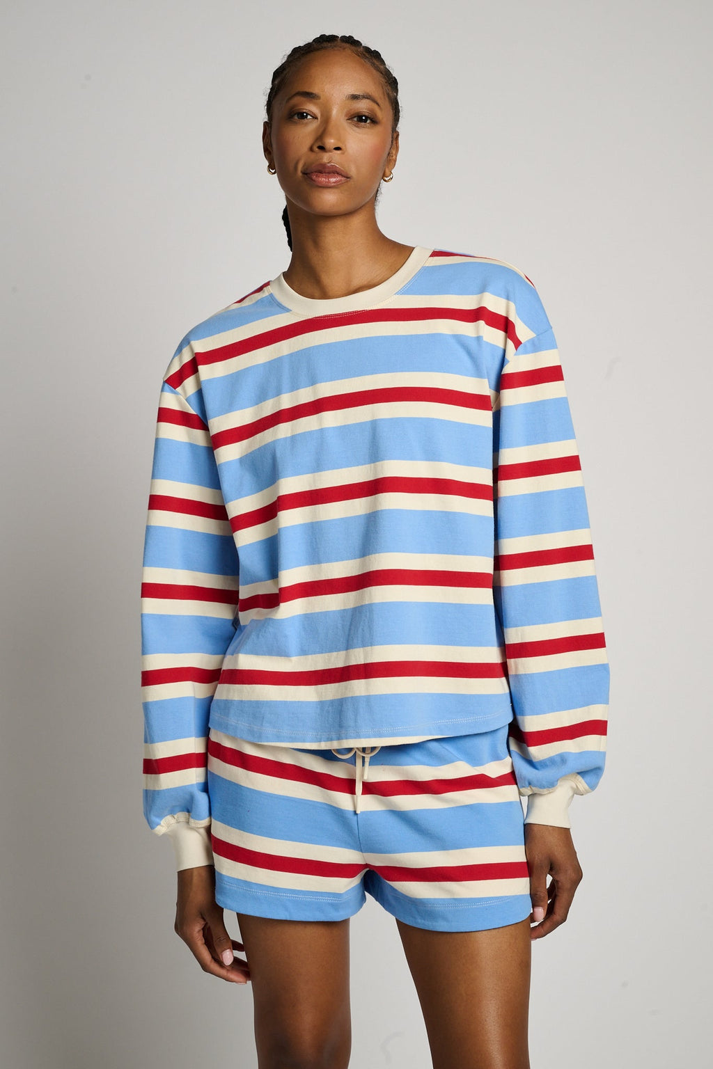 Striped Cotton Jersey Short