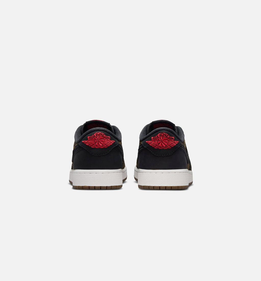 Air Jordan 1 Retro Low OG Laser Black And Varsity Red Grade School Lifestyle Shoes - Black/Varsity Red/Summit White
