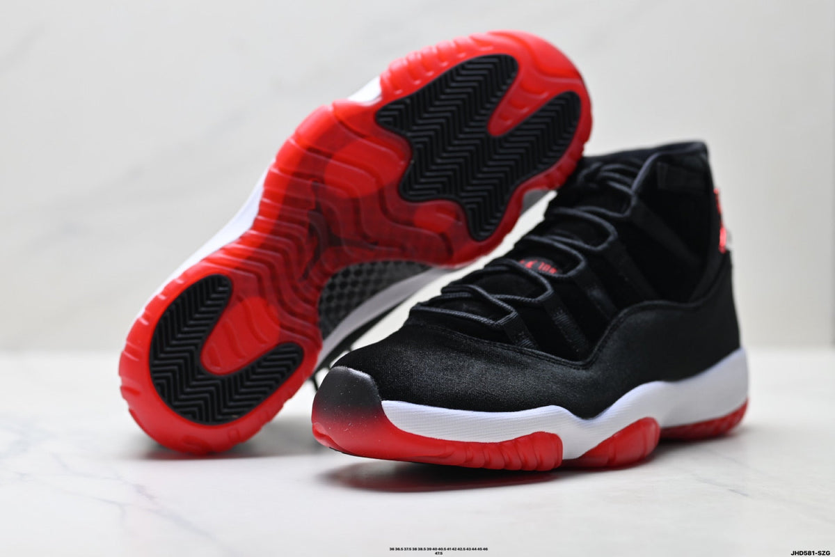 Air Jordan 11 Retro Black and Red Unisex Sneakers Style 20