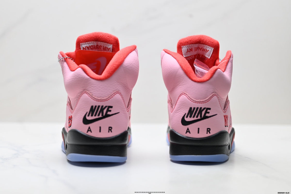 Air Jordan 5 Retro Pink Black Ice Blue Sneakers