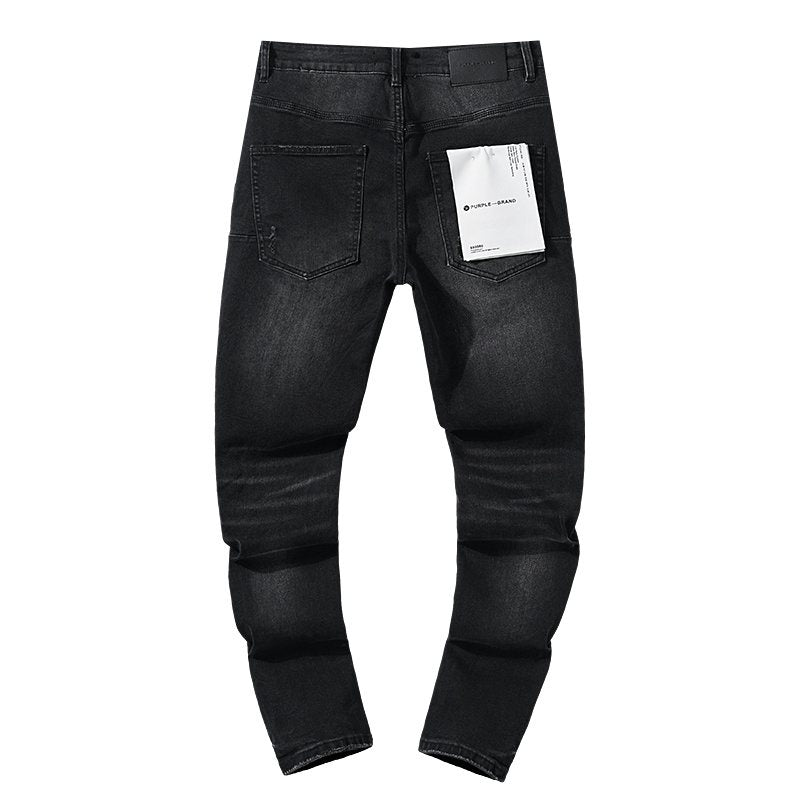 Purple Brand Distressed Black Washed Jeans