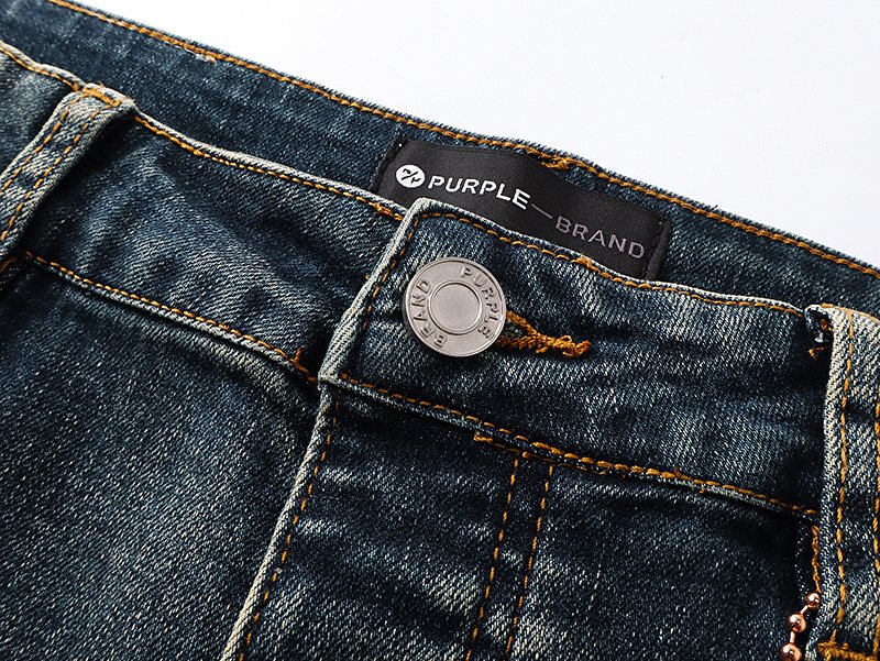 Purple Brand Blue Distressed Paint Splatter Jeans