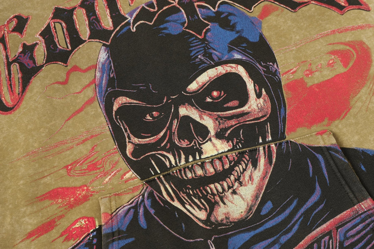 Godspeed Washed Skull Graphic Hoodie