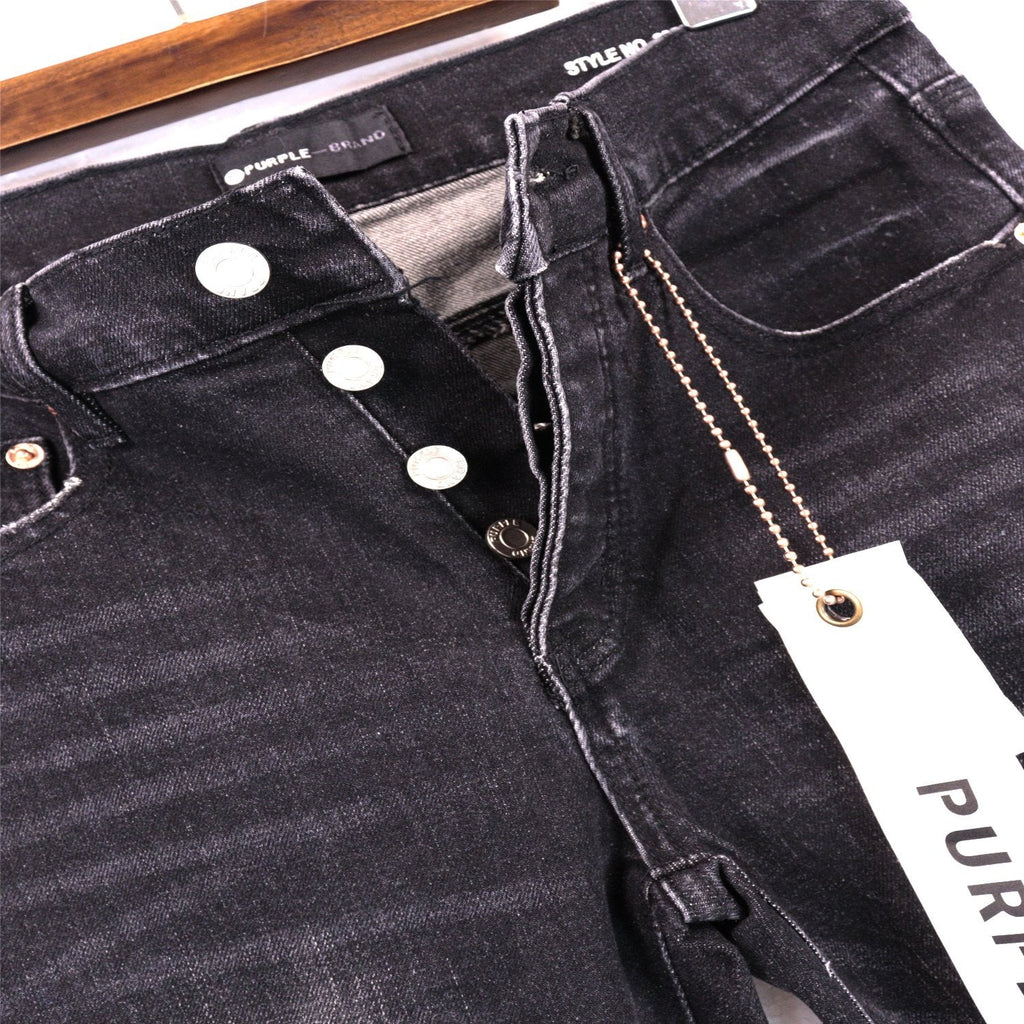 Purple Brand P001 Distressed Washed Black Slim Jeans