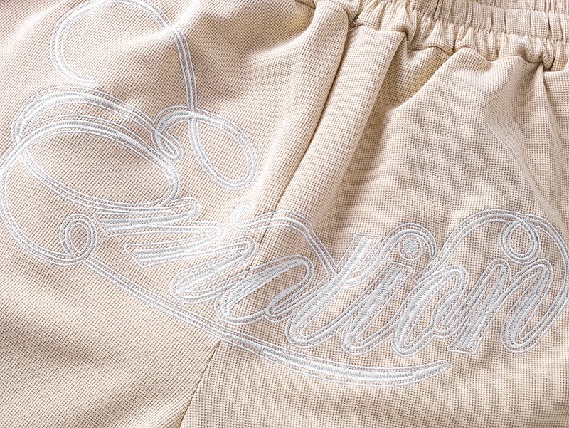 MIXED EMOTION Embroidered Drawstring Shorts