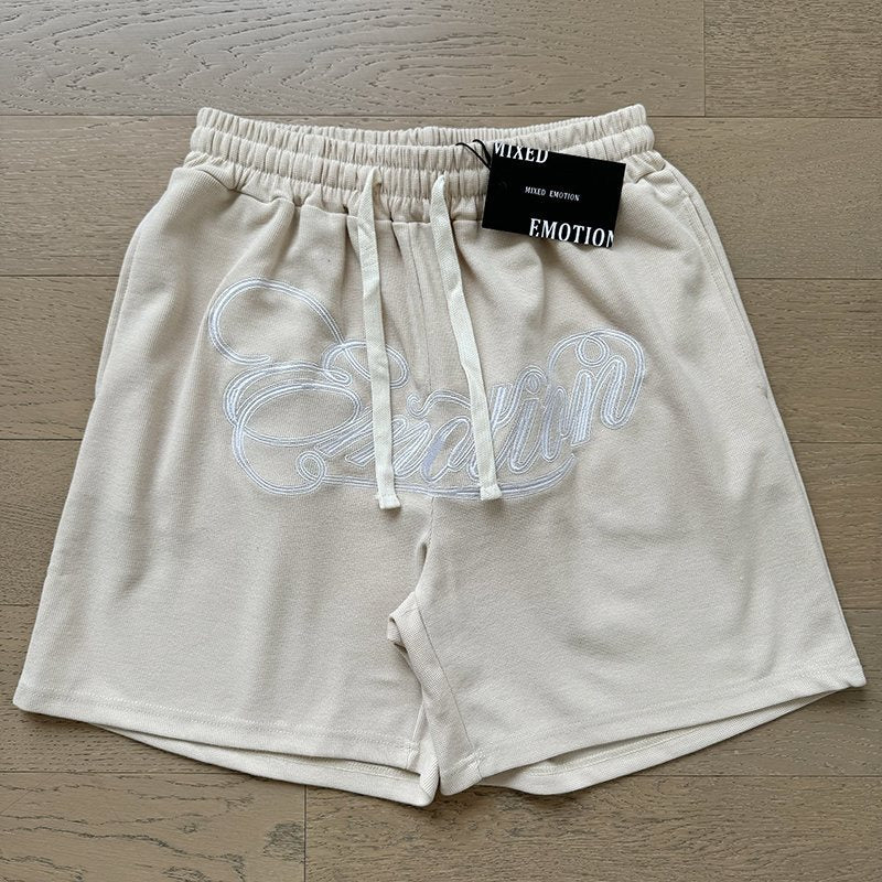 MIXED EMOTION Embroidered Drawstring Shorts