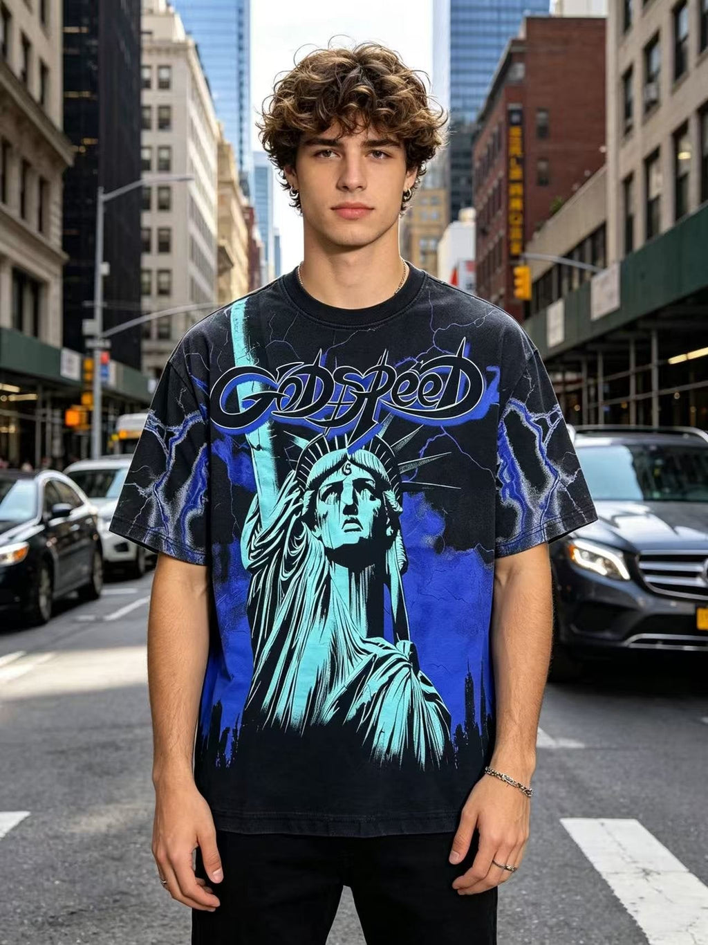 Godspeed Statue of Liberty Graphic T-Shirt