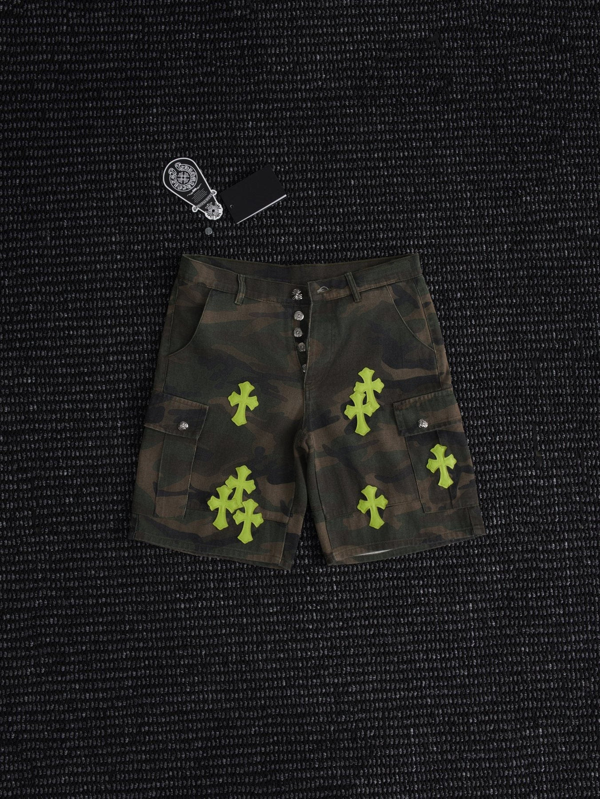 Chrome Hearts Camo Cross Patch Cargo Shorts