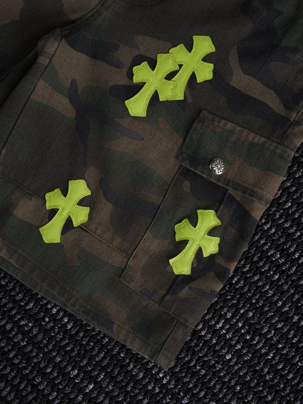 Chrome Hearts Camo Cross Patch Cargo Shorts