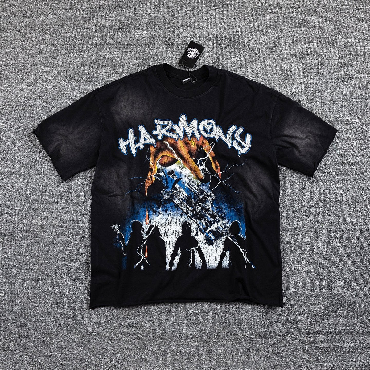HARMONY Black Front & Back Graphic T-Shirt