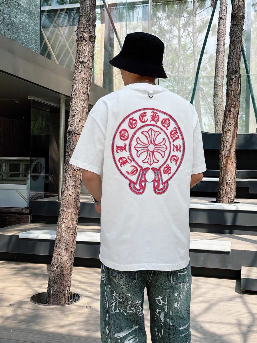 Chrome Hearts Horseshoe Sanskrit Cross Embroidered T-Shirt