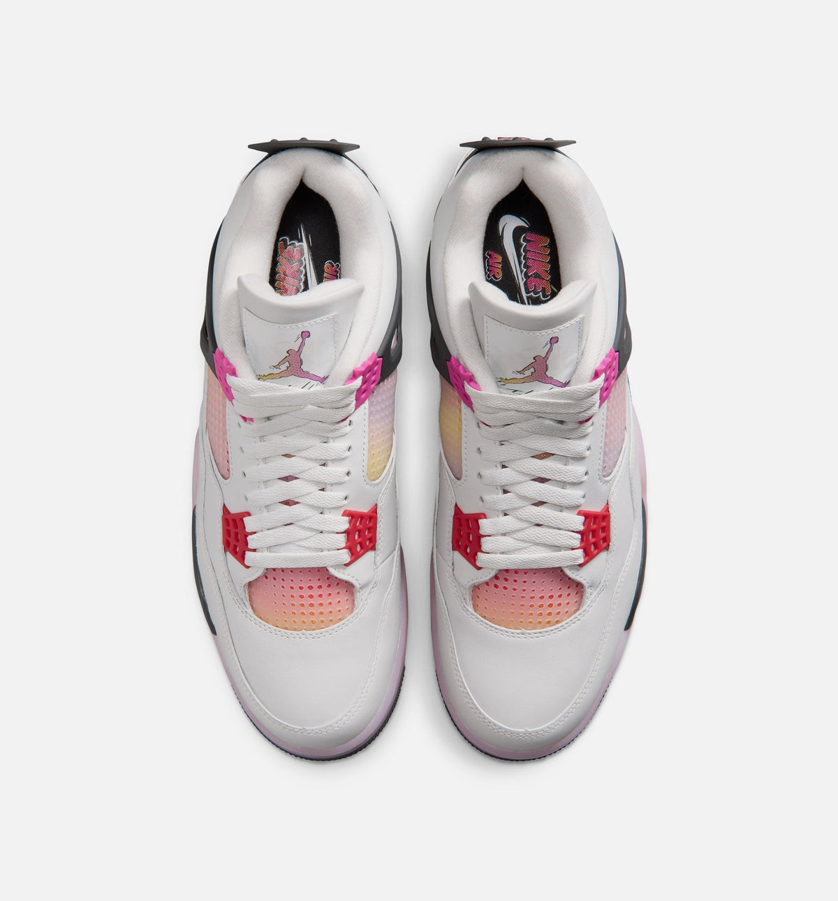 Air Jordan 4 Retro Comic Men's Lifestyle Shoes - Off White / Fire Pink / Anthracite