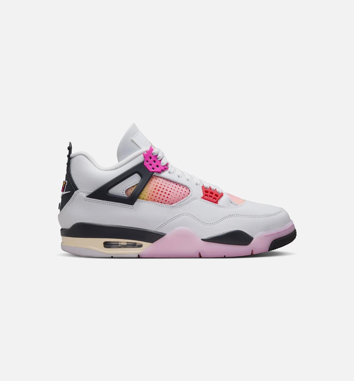 Air Jordan 4 Retro Comic Men's Lifestyle Shoes - Off White / Fire Pink / Anthracite