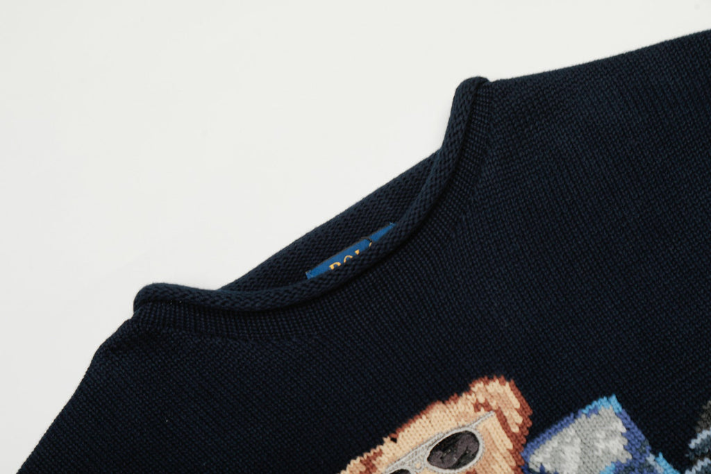 Ralph Lauren Heavy Craftsmanship Bear Vintage Car Knit Crewneck Sweater – Autumn/Winter