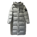 The North Face Colour-Block Hooded Long Puffer Coat – Grey | Premium Down | Full-Length
