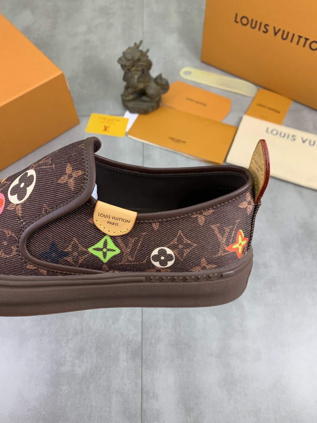 Louis Vuitton Floral Print Slip-On Shoes