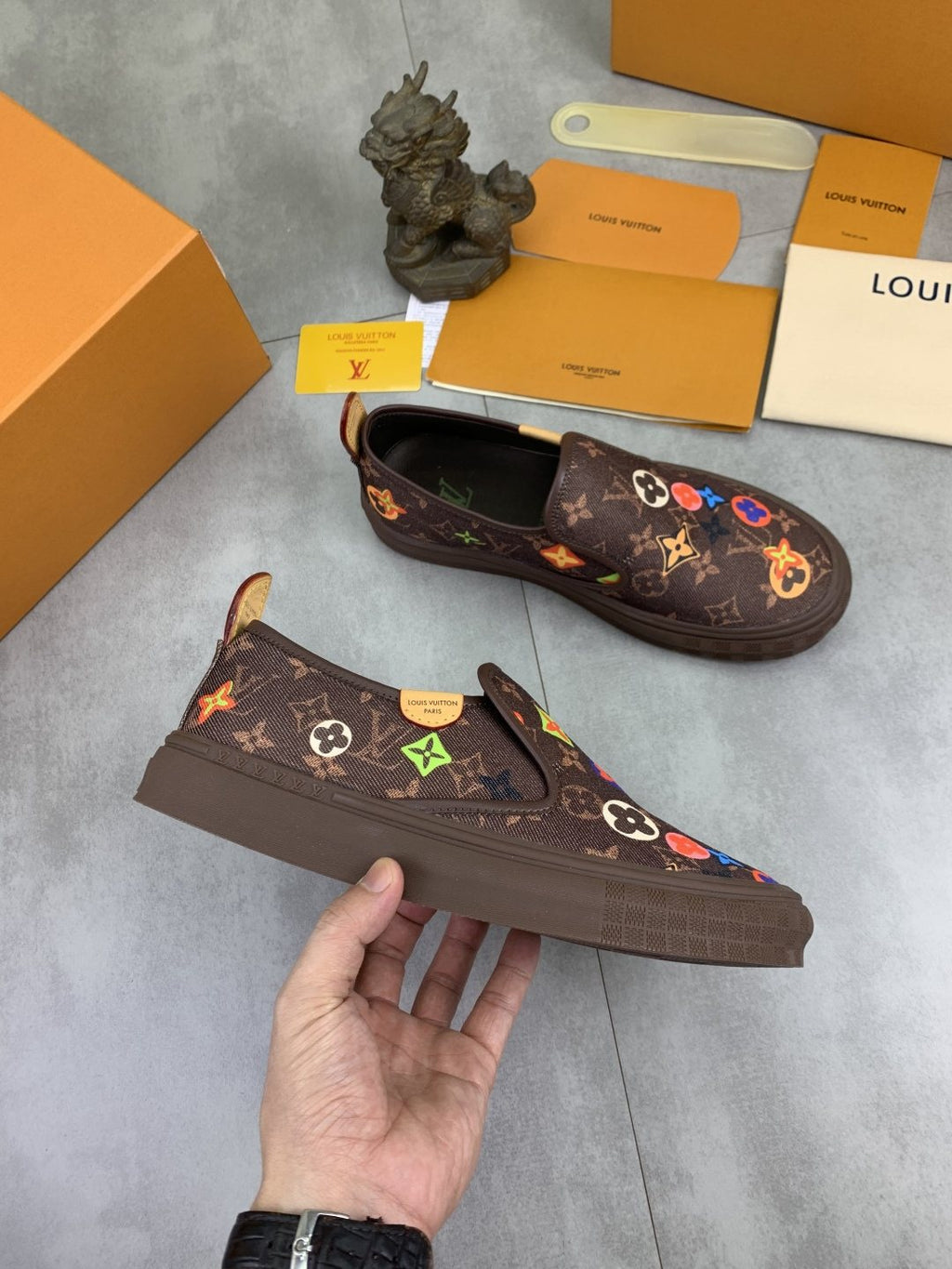 Louis Vuitton Floral Print Slip-On Shoes