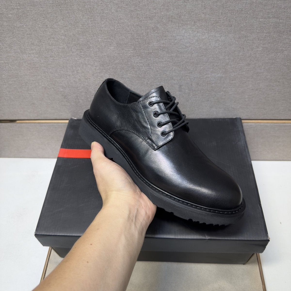 Prada Black Lace-Up Dress Shoes