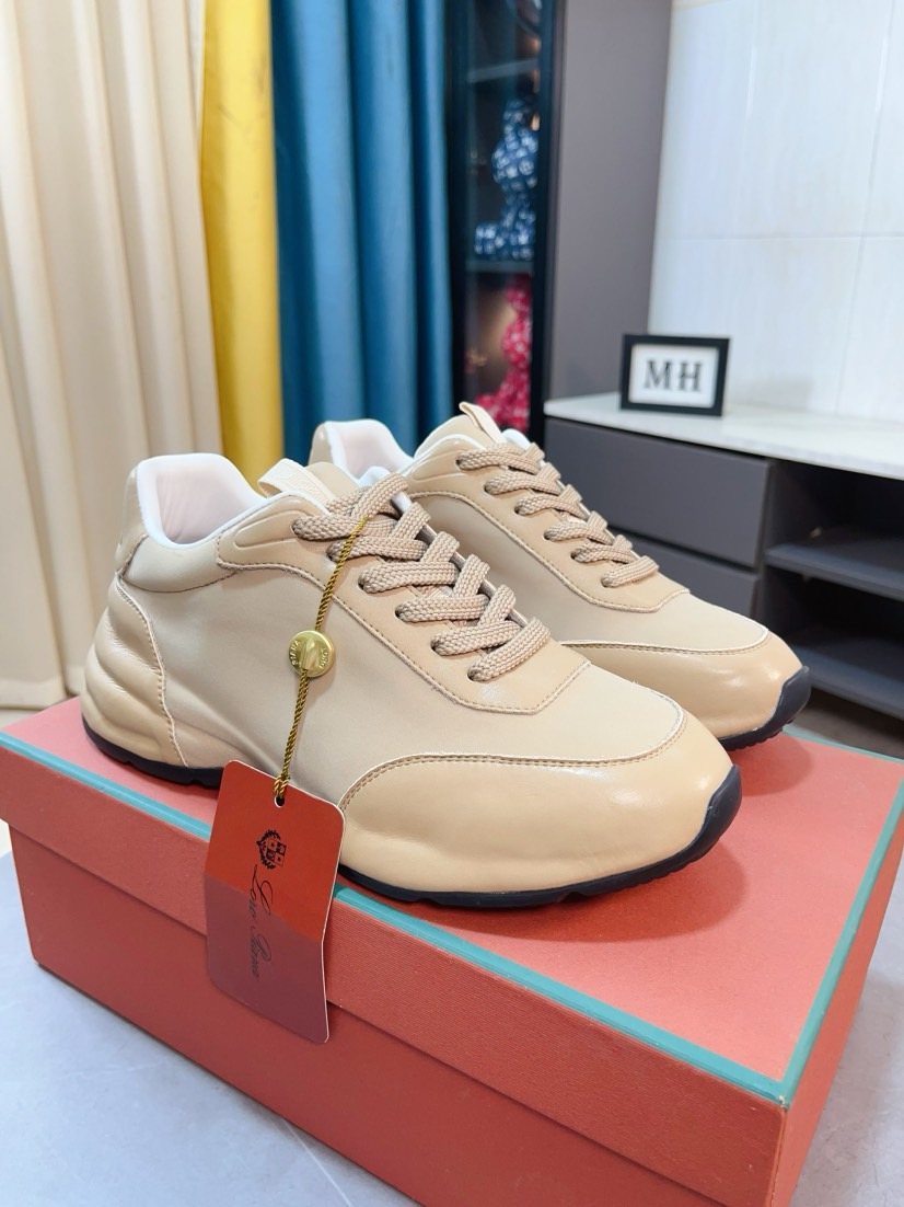 Loro Piana Beige Low-Top Sneakers