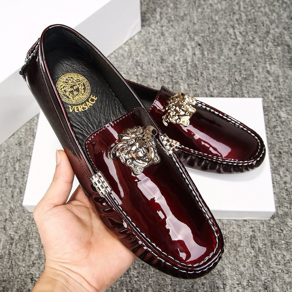 Versace Burgundy Ornament Loafers