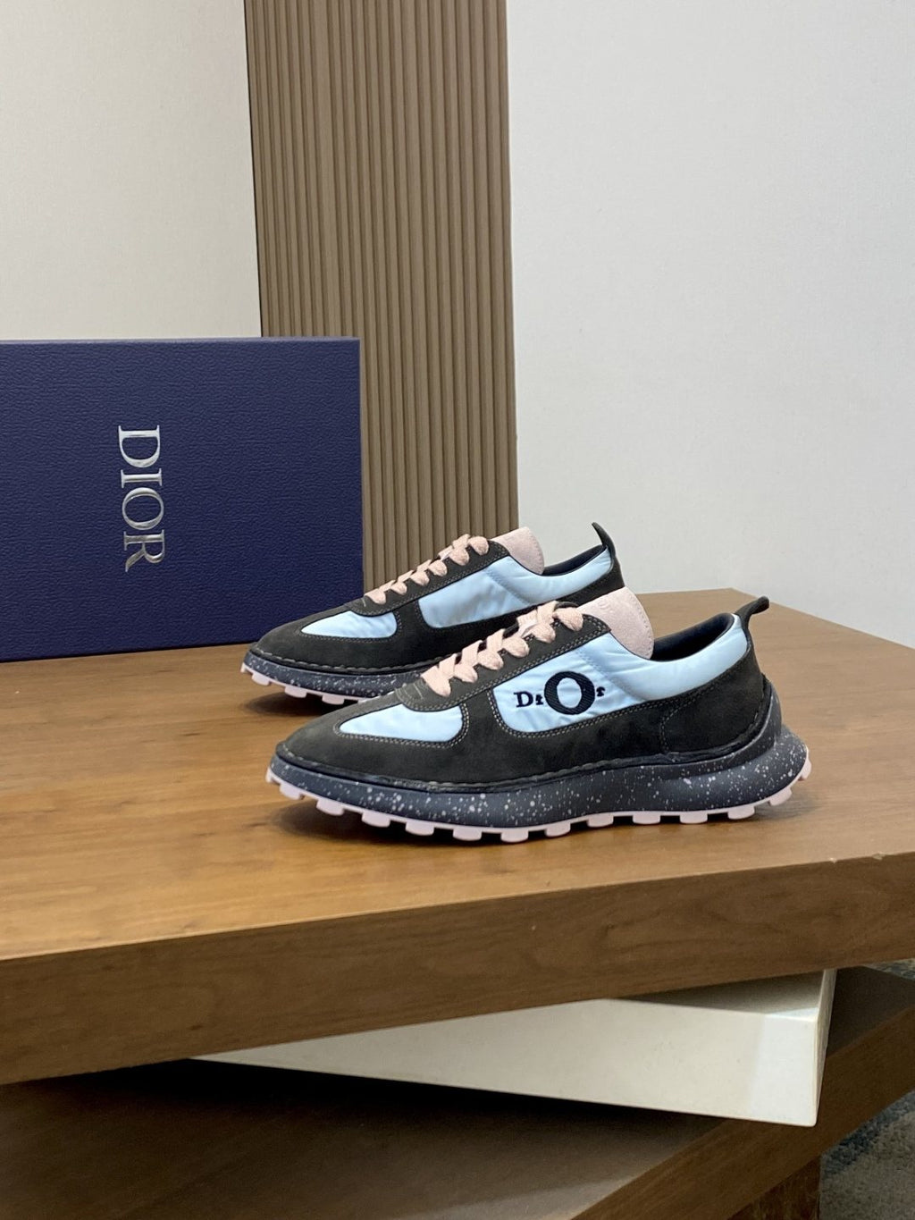 Dior Men's Black and Blue Panel Sneakers