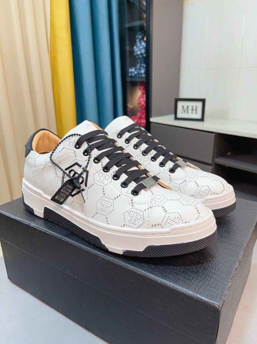 Philipp Plein White Black Accent Sneakers