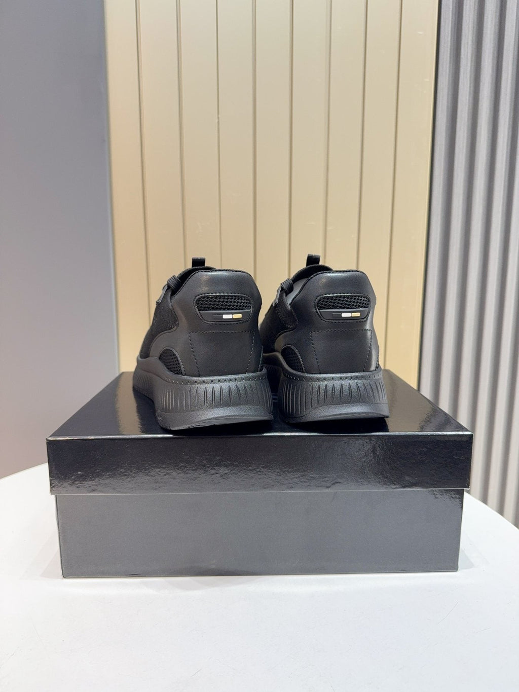BOSS Black Mesh Running Shoes
