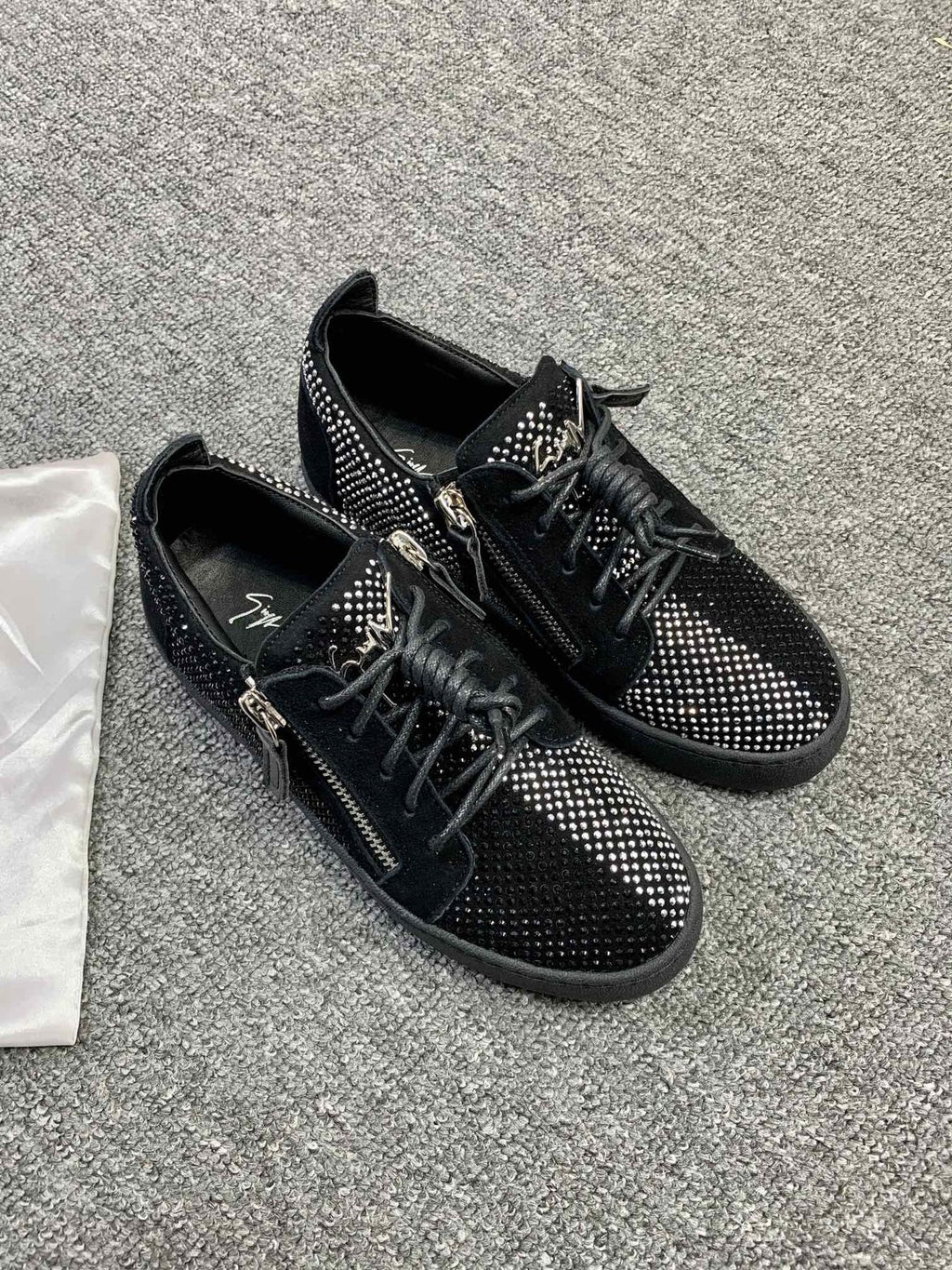 Giuseppe Zanotti Black Studded Low-Top Sneakers