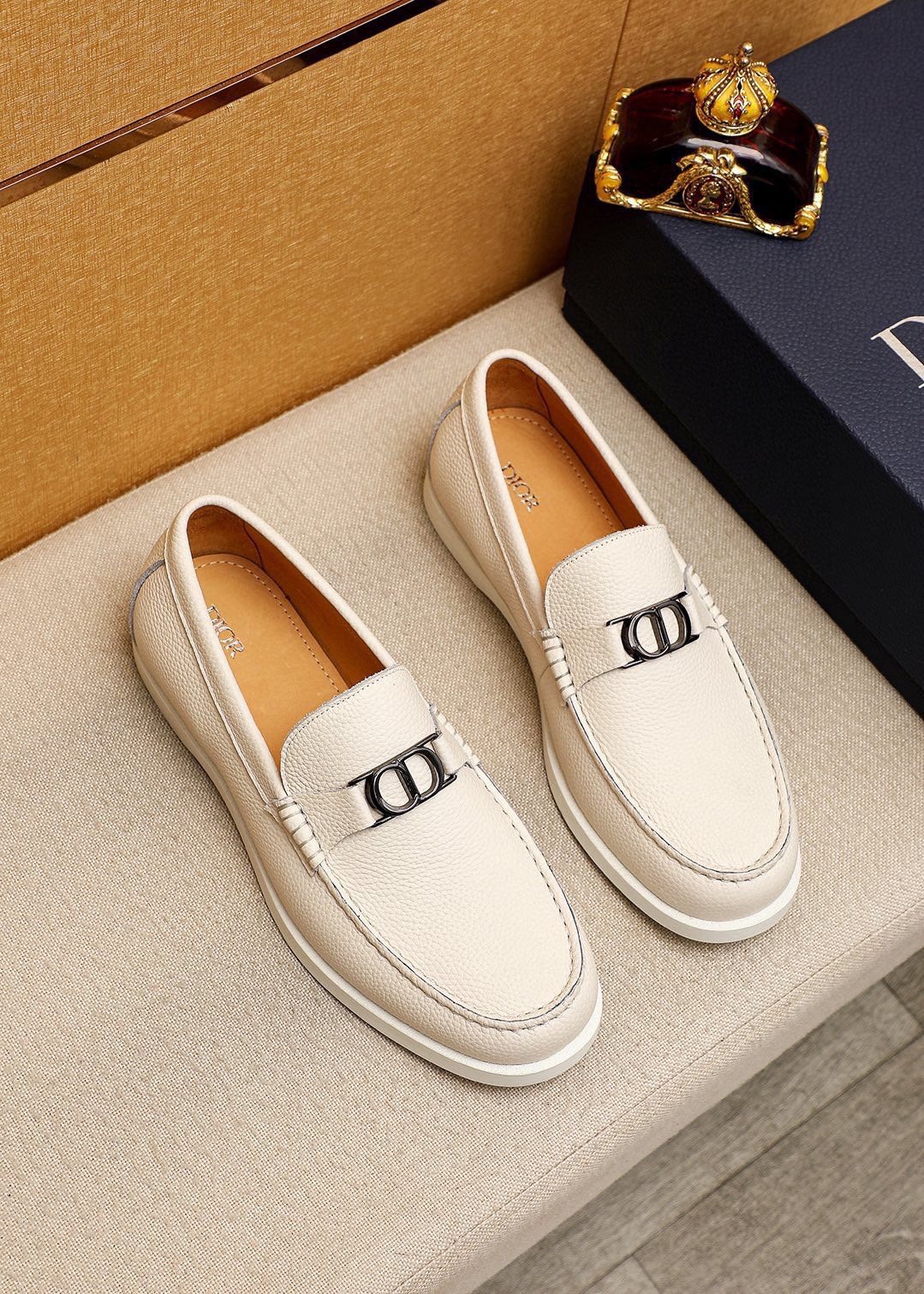 Dior Textured Leather Slip-On Shoes