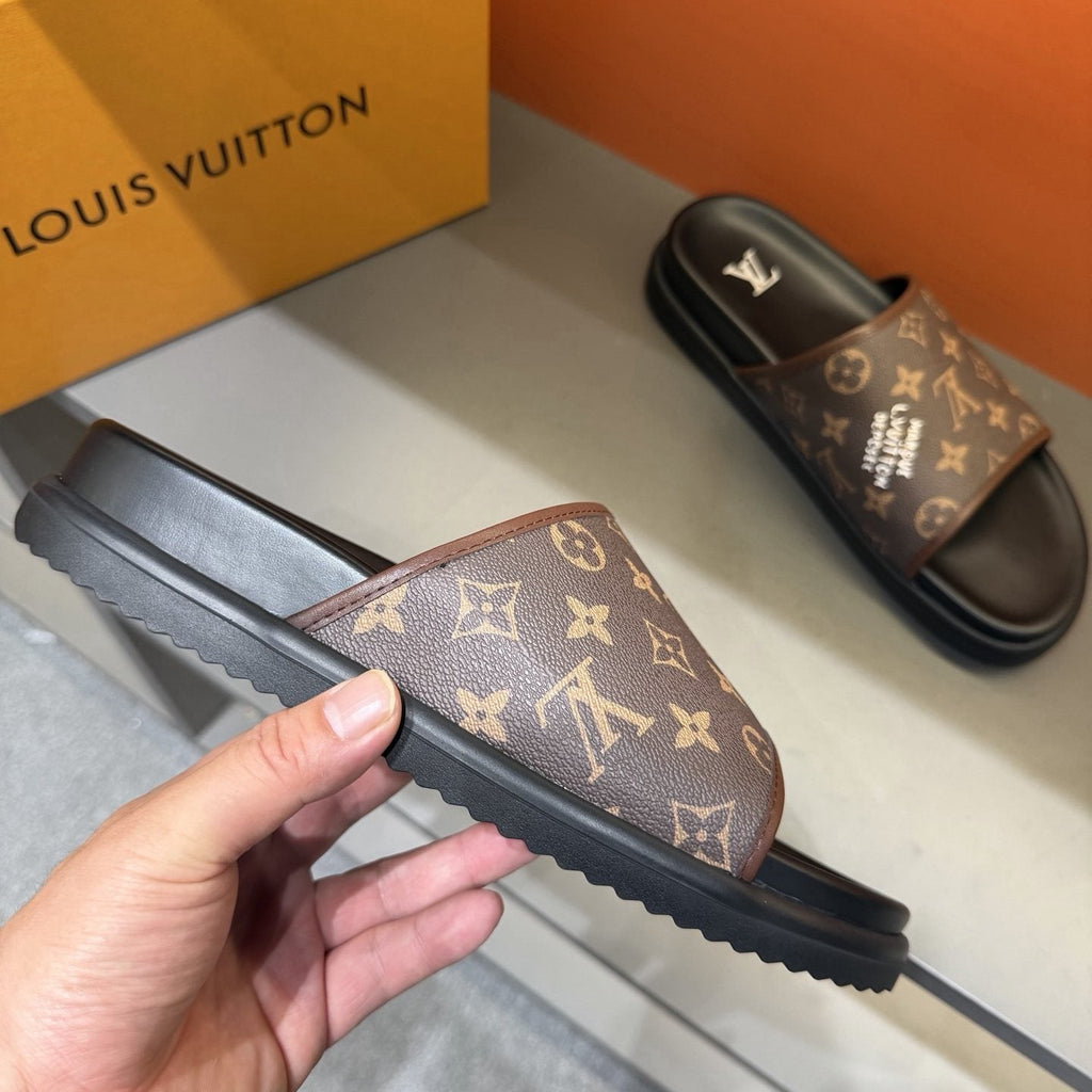 Louis Vuitton Monogram Slide Sandals - Low-Profile Sole