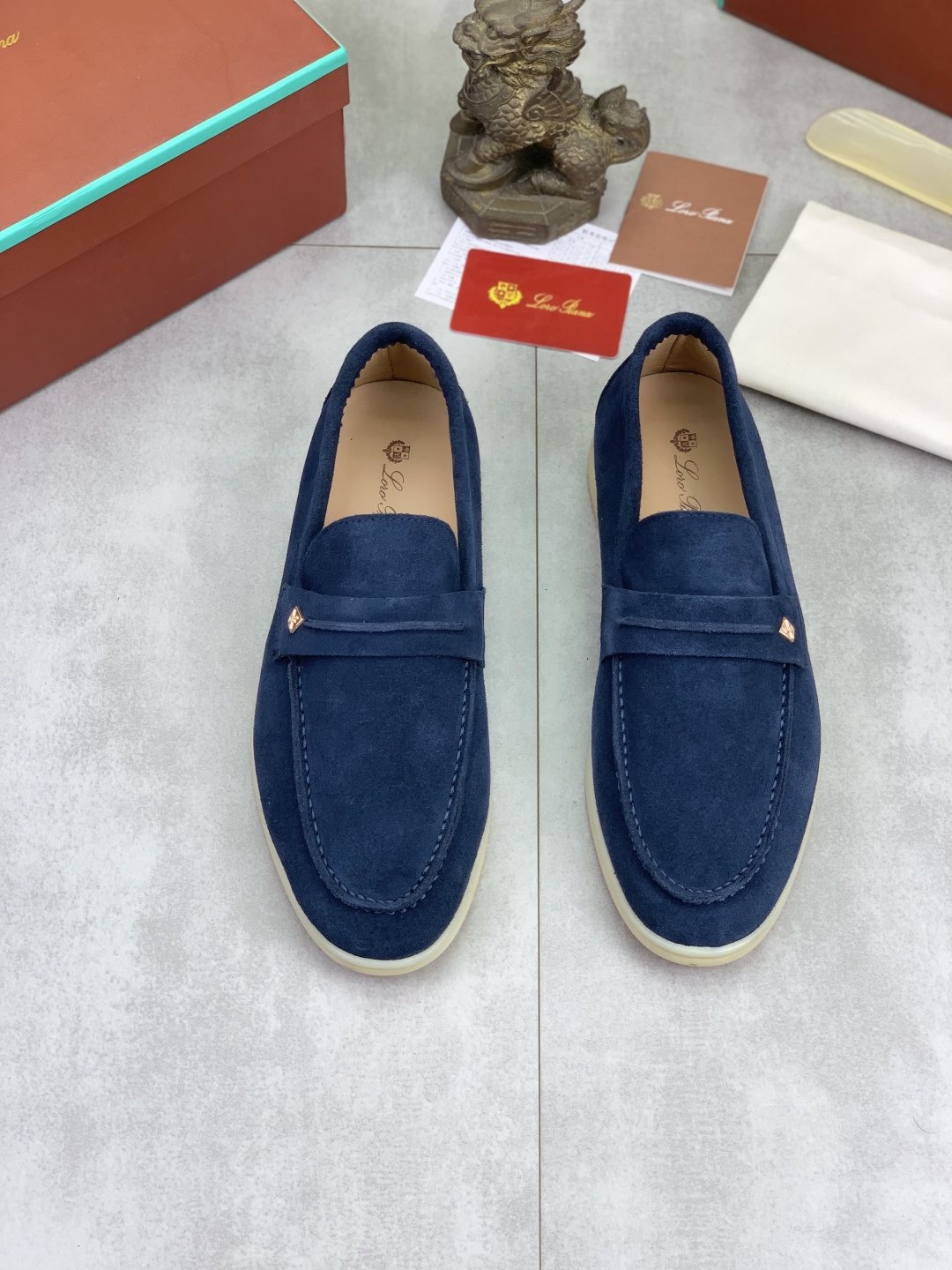 Loro Piana Textured Apron-Toe Loafers