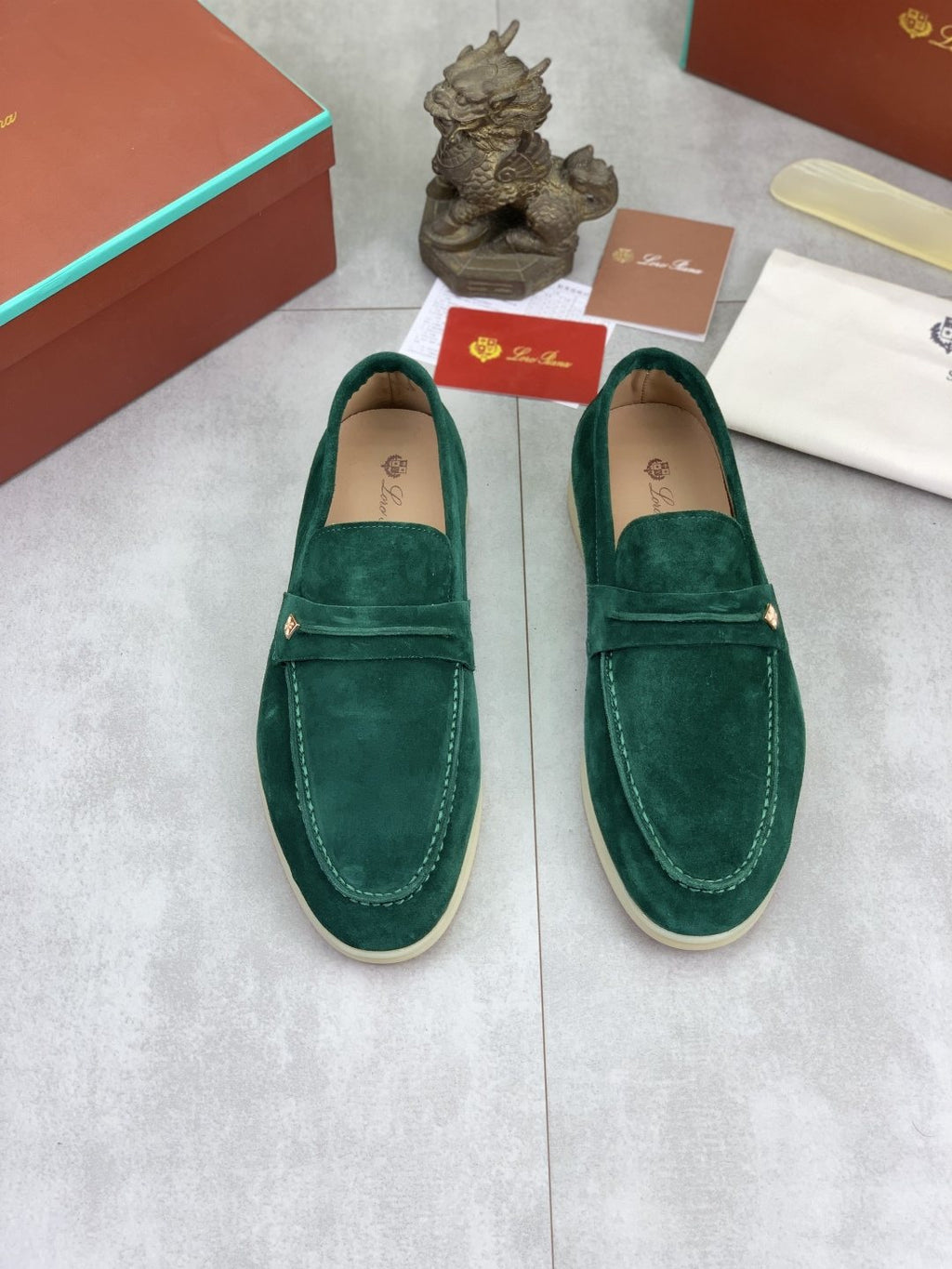 Loro Piana Textured Apron-Toe Loafers