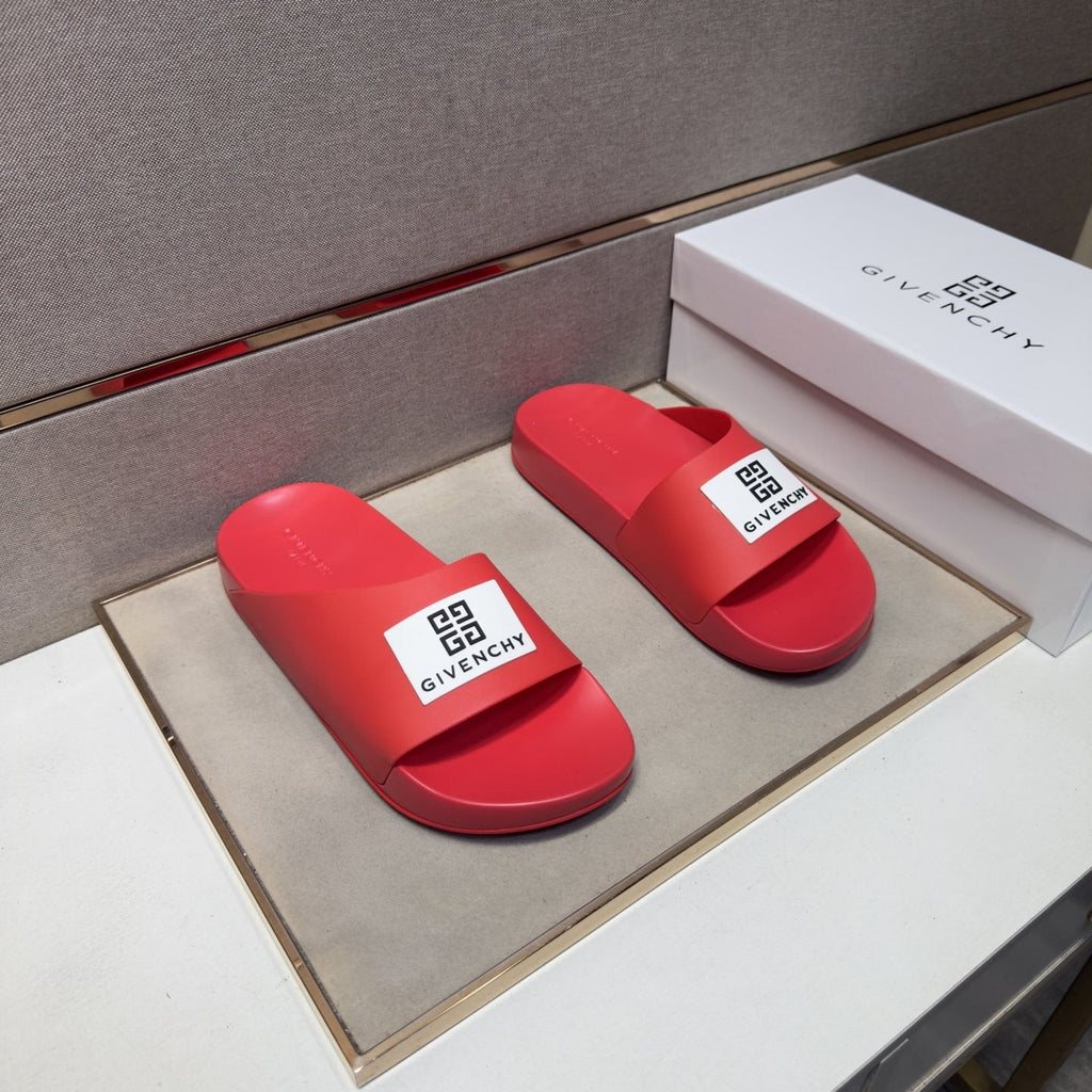 Givenchy Men's Logo Strap Slide Sandals - Open Toe And Slip-On Design