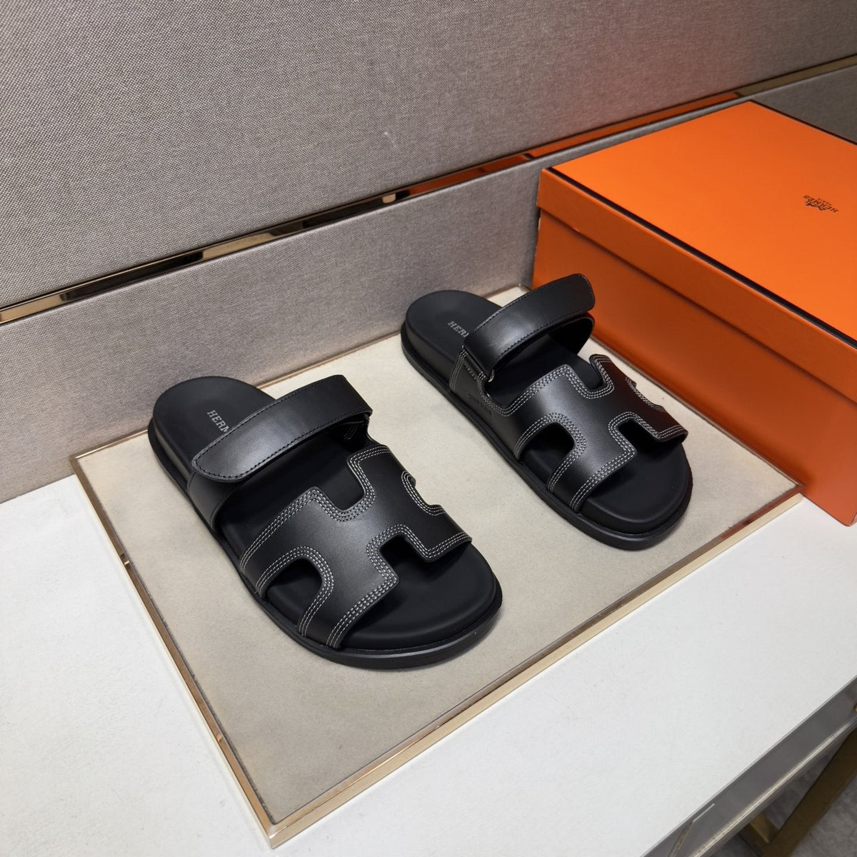 Hermès Cutout Slide Sandals