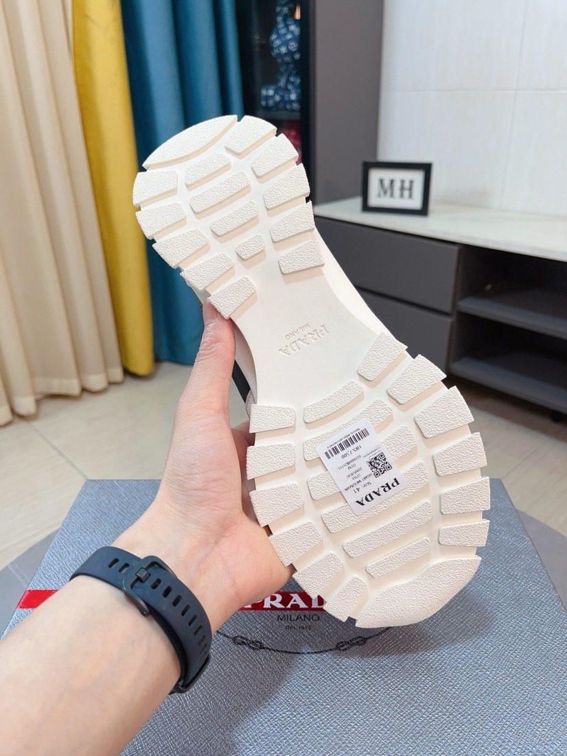 Prada Men's Mesh Panel Lug Sole Sneakers
