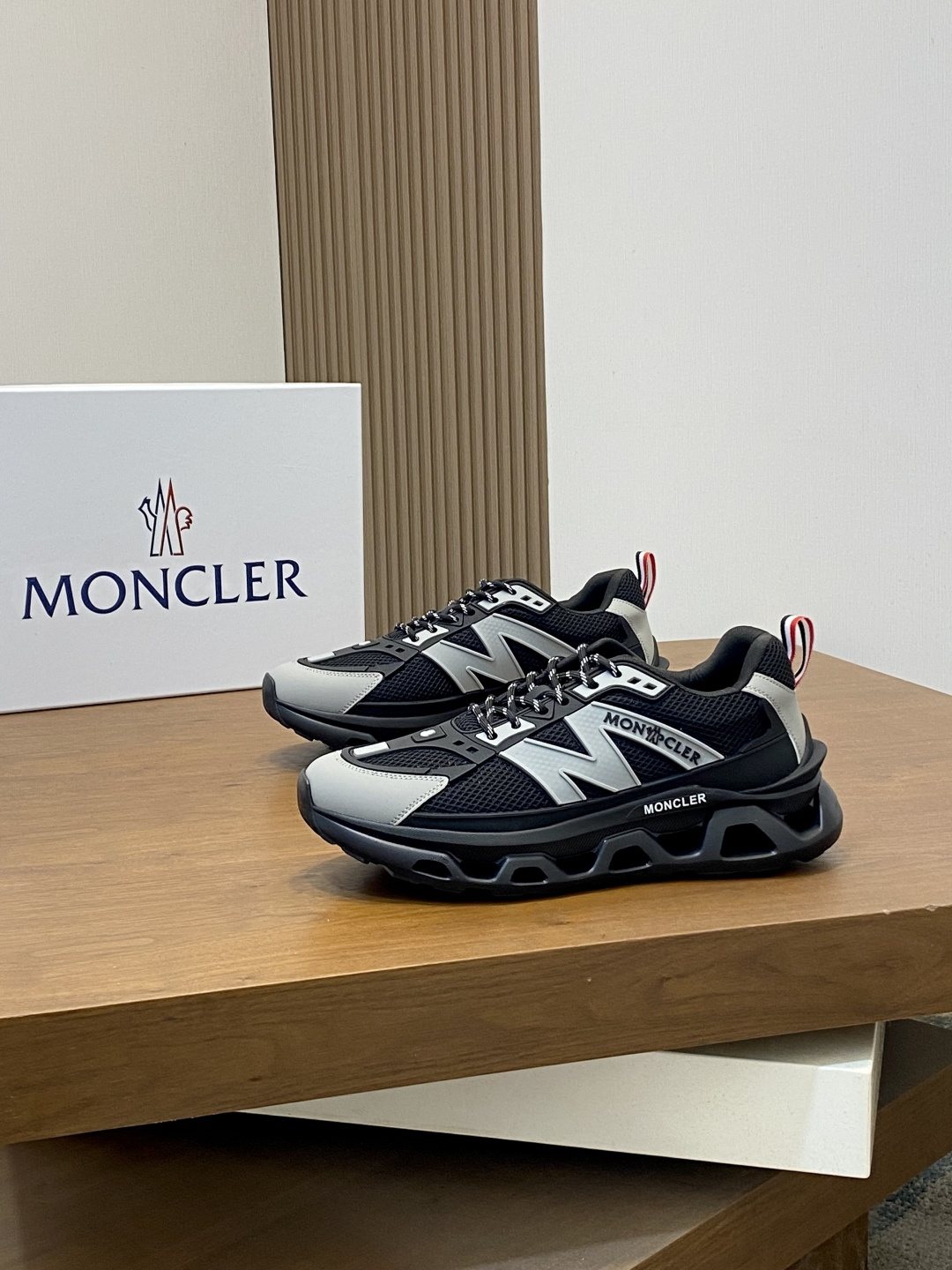 Moncler Men's Mesh Panel Sneakers - Lace-Up Closure