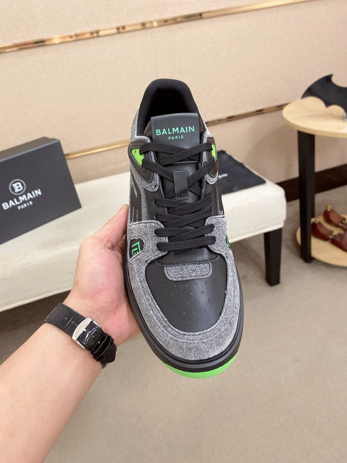 Balmain Color-Block Low-Top Sneakers