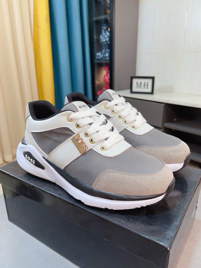 BOSS Low-Top Lace-Up Sneakers - Contrast Trim