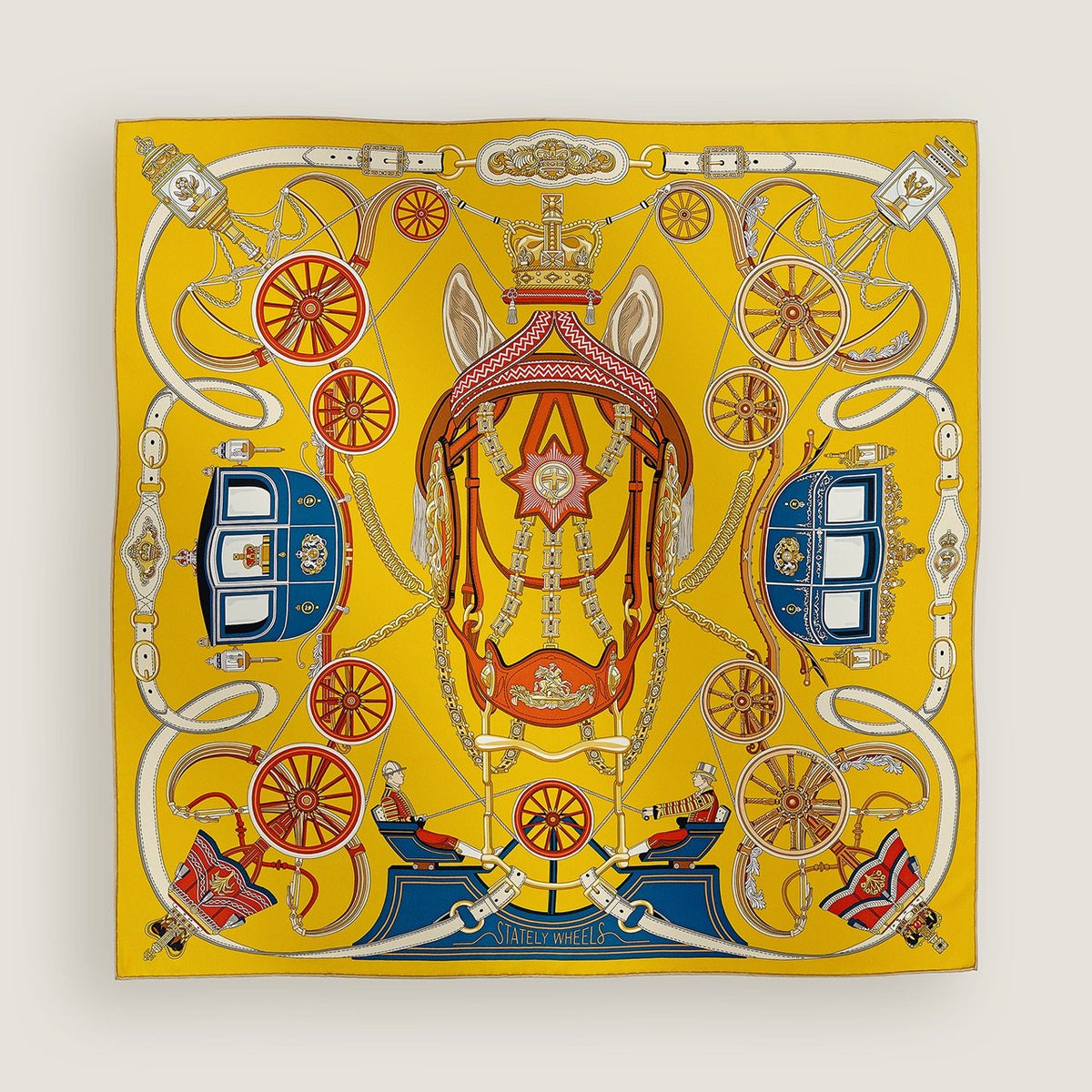 Hermès Carriage and Wheel Silk Scarf